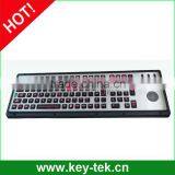 Black backlit weatherproof industrial marine keyboard with full functionality