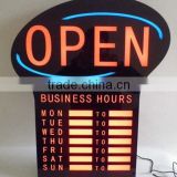 China Factory hot sale High Quality Time Open led neon signboard