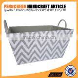 Trapezoidal W Texture Printing Design Polyester Storage Box