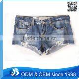 Custom Woman's Mid Waist Ripped Hot Pants Jeans thumbnail-1