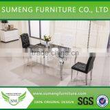 Korean Stainless Leg Dining Table and 4 Chairs Quality Choice