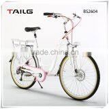 outdoor sports tailg fashionable electric bicycle lady dirt bike relaxing electric bicycle BS2604 for sale