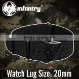 Infantry Military Nato Strong Black 20mm Nylon Black Watch Straps thumbnail-4