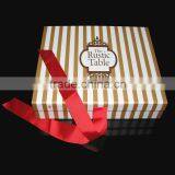 High Quality Special Stripe Folding Box With Ribbon