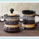 Handmade Pottery Mug, Clay Mug, Black Pottery Mug, Wheel Thrown Tea Mug thumbnail-4