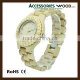 Newest Design Japan Quartz Movement Geneva Watch Water Proof Bamboo Wood thumbnail-1
