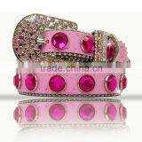 Hot Pink rhinestone studded dog and cat neck belts western bling bling pet collars