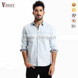 roll up sleeve all blank one pocket light plain color corduroy shirts