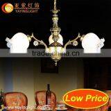 Modern Bedroom Copper Glass Chandeliers, European Style Copper Glass Chandelier