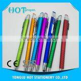 Click Action Ball Pen With Hollow Out Spray Paint Barrel, Touch Pen thumbnail-3