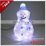 alibaba china indoor acrylic white small led light snowman for christmas decoration