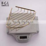Shinning Styke Wall Mounted Bathroom Accessories Gold Finishing Brass Corner Basket for Bahroom Storage thumbnail-6