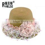 Wholesale Kids Straw Hats Girls Beautiful Flower Sun Hats thumbnail-1