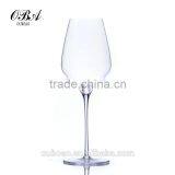 OUBOAO artificial blowing art clear Lead-free crystal glass red wine stemware 600ml thick stem red wine glass wholesale