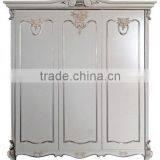 Luxury French Style Wooden Three-door Wardrobe With Hand Carving thumbnail-1