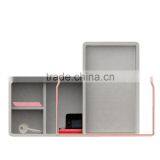 Multifunctional Metal Rack 3 Compartments Divided Rectangle Concrete Container thumbnail-2