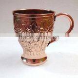 FDA APPROVED NEW ARRIVAL EMBOSSED DESIGN 100% PURE COPPER MOSCOW MULE DRINKING CUPS thumbnail-2