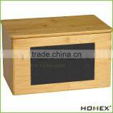 Bamboo Kitchen Canister Bread Box w Lid Homex BSCI/Factory