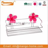 Flower Suction Chrome Plating Metal Wire bathroom caddy