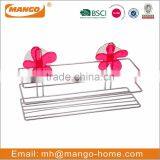 Flower Suction Chrome Plating Metal Wire Bathroom Caddy thumbnail-1