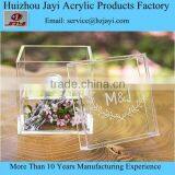 Crystal Acrylic Lucite Luxury Fancy Square Wedding Multiple Ring Box thumbnail-2
