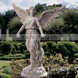 Garden Statues Wholesale Marble Stone Large Merciful Angel Statue Ornament thumbnail-2