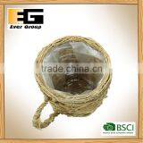 Flowerpot With Circular Natural Rattan Cup Shape/Garden Planter thumbnail-2