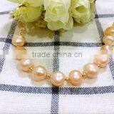 14k Gold 4-5 mm Pink Baroque Freshwater Pearl Bracelet thumbnail-6