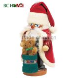 exquisitely crafted santa claus wooden Nutcracker with bear