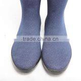 Knee High Fabric Coating Rubber Rain Boots thumbnail-3