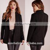 Best Selling Ladies Black Woven Formal Blazer Wholesale thumbnail-6