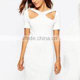 Cut Out Zip Back In Structured Knit Dress thumbnail-3