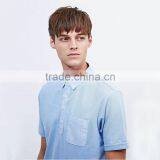 Plain Blue Polo With Chest Pocket 100 Percent Cotton Mens Polo Shirts T-shirt thumbnail-3