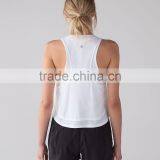 MGOO Summer Style Low Cut Women Sexy Sport Wear Singlet Striped Printing Breathable Gym Tank Top thumbnail-5
