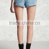 2017 Floral Printing Jeans Shorts High Waisted Denim Shorts Custom thumbnail-4