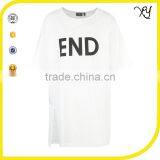 2017 Wholesale White T-shirt Custom Screen Printing Longline t Shirt thumbnail-2