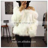 Faux Fur Women Pullover Tops Plaid Ribbed Warm Soft Sweaters Autumn Winter Crew Neck Loose Casual Sweater thumbnail-2