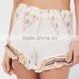 Summer Rayon High Rise Shimmering Cute Boho Ruffle Icing Shorts thumbnail-6