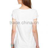 Women100% Cotton 160g,180g Casualshort Sleeve Rounded Hem T-shirt With Geometry Printing thumbnail-2