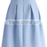 2016 Guangzhou Shandao Factory Summer New Arrivals Casual Pleated Blue High Waist Half Chiffon Lady Skirt thumbnail-5