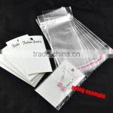 White Ear Hooks Earring Display Cards(with "Fashion Jewelry" Print) W/Self Adhesive Bags 88x50mm,100pcs,Newest thumbnail-1