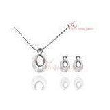 Latest Sweet Candy Sterling Silver Jewerly Sets White Ceramic Bridal Earring Pendants thumbnail-1