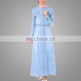 Cosy Denim Muslim Dress Isalmic Jean Clothing New Style Dubai Abaya thumbnail-2