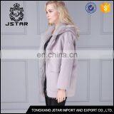 Korean Style New Arrival Grey 100% Cashmere Wool Coat thumbnail-3