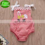 Easter Toddler Girl Romper Baby Embroidery Rabbit Design Jumpsuit Summer Sleeveless Cloth thumbnail-1