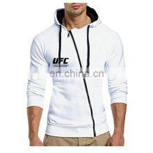 S-5XL 100%polyester Spring and Autumn New Men's Printed UFC Long Sleeve Hooded Casual Sports Zipper Sweater Coat thumbnail-3
