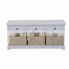 Indoor Wooden Long Storage Soft Bench With 3 Drawers thumbnail-5