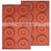High Quality 8 Cavity Colorful Silicone Donut Baking Pan