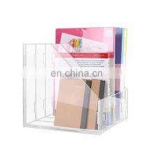 Acrylic Desktop Organizer File Rack 4 Slots Magazines Books Documents Storage Display Holder thumbnail-4