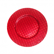 Elegant Red Colored Glass Wedding Charger Plate Wholesale thumbnail-1